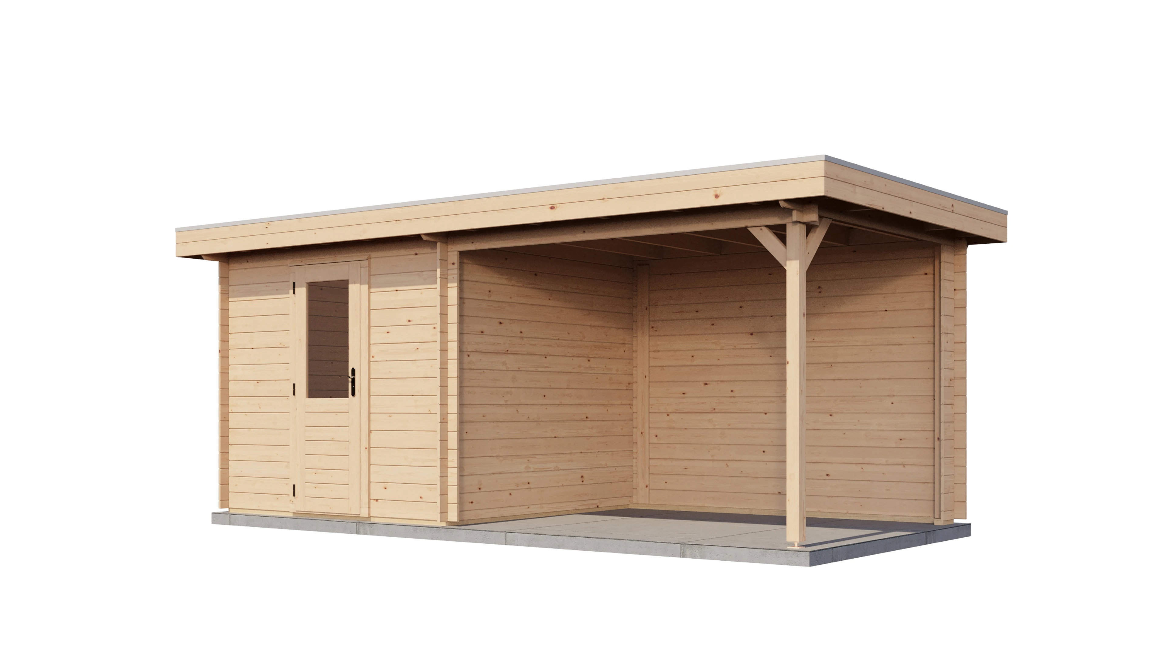 Lugarde Select Blockhaus Amberg mit Vordach 250x250cm + 300cm -
