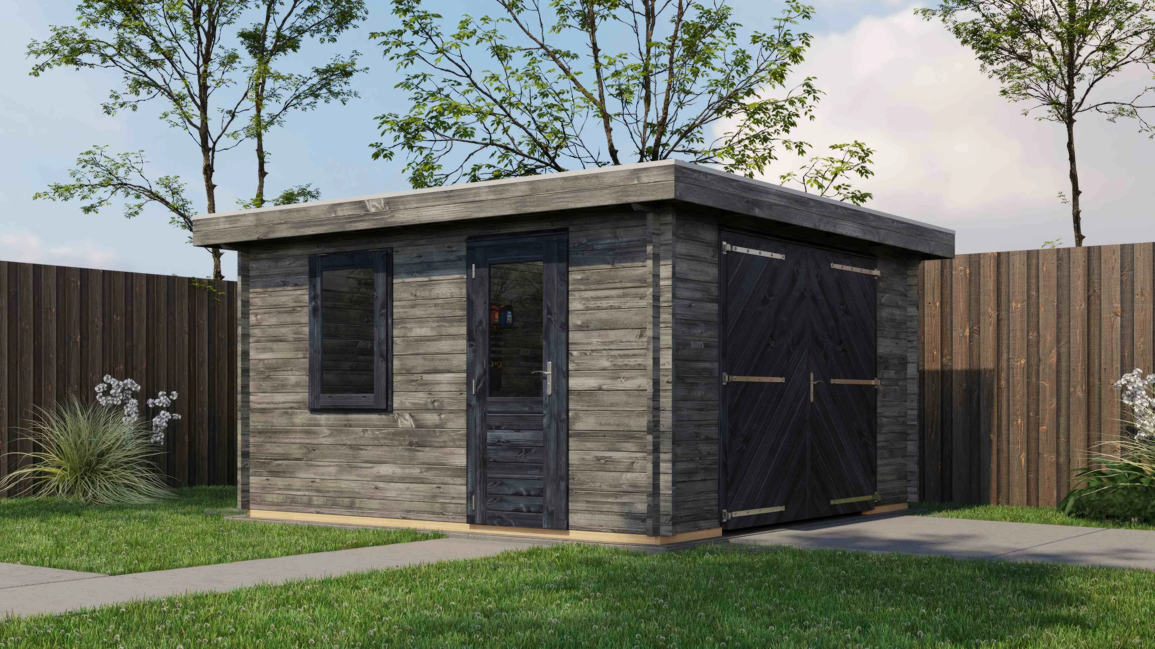 Lugarde Select Blockhaus Coburg 400x400cm - Kesseldruck Grau