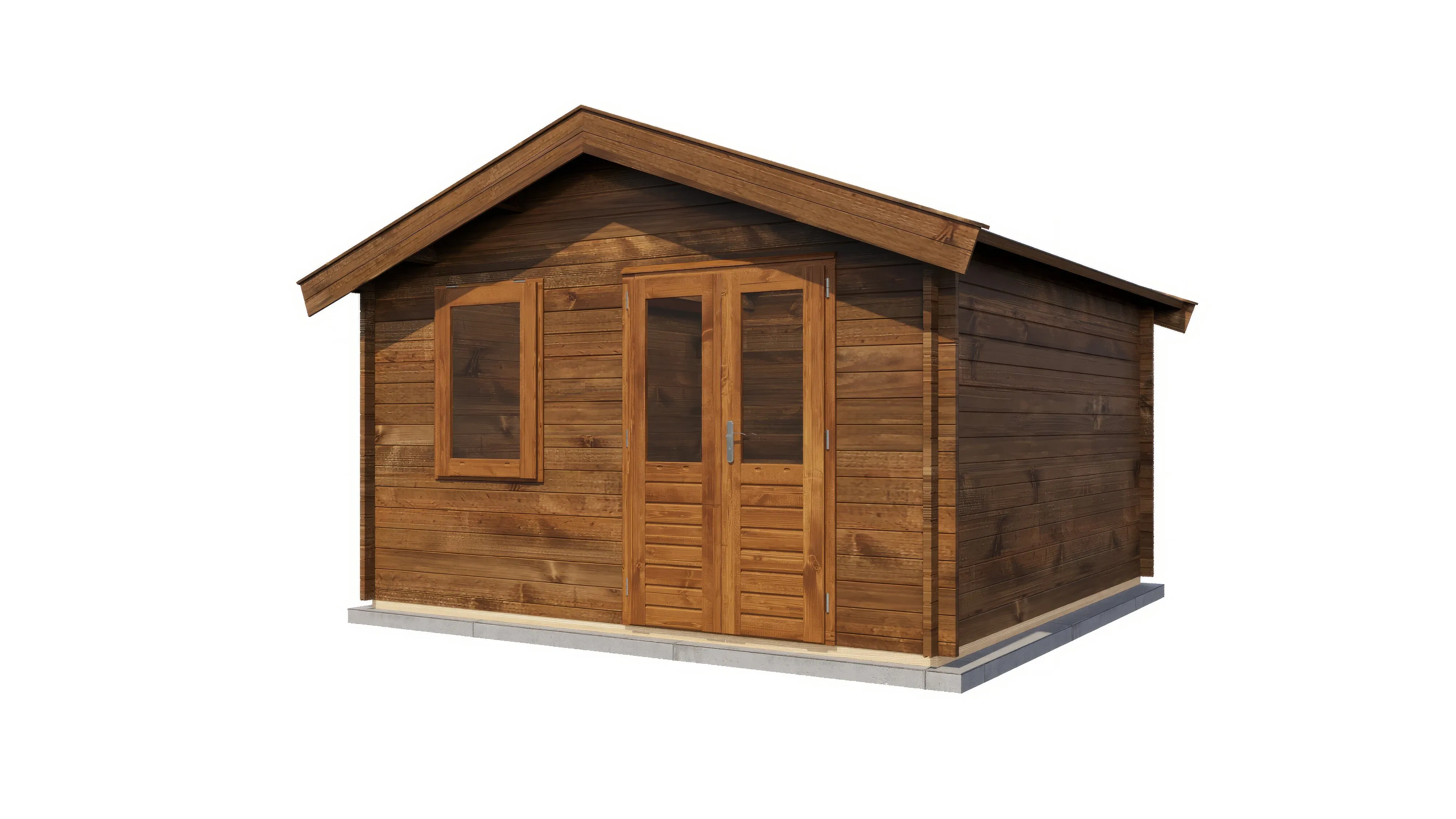 Lugarde Select Blockhaus Ingolstadt mit Garagentor 400x400cm - Kesseldruck Braun