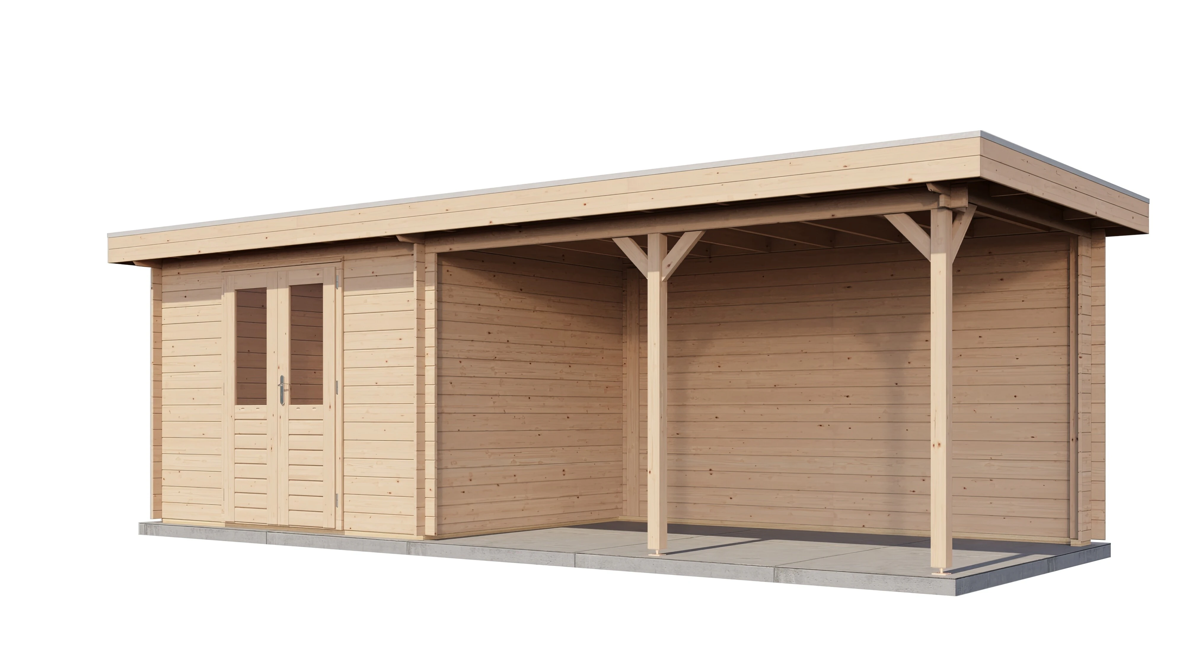 Lugarde Select Blockhaus Balingen mit Vordach 300x250cm + 400cm -