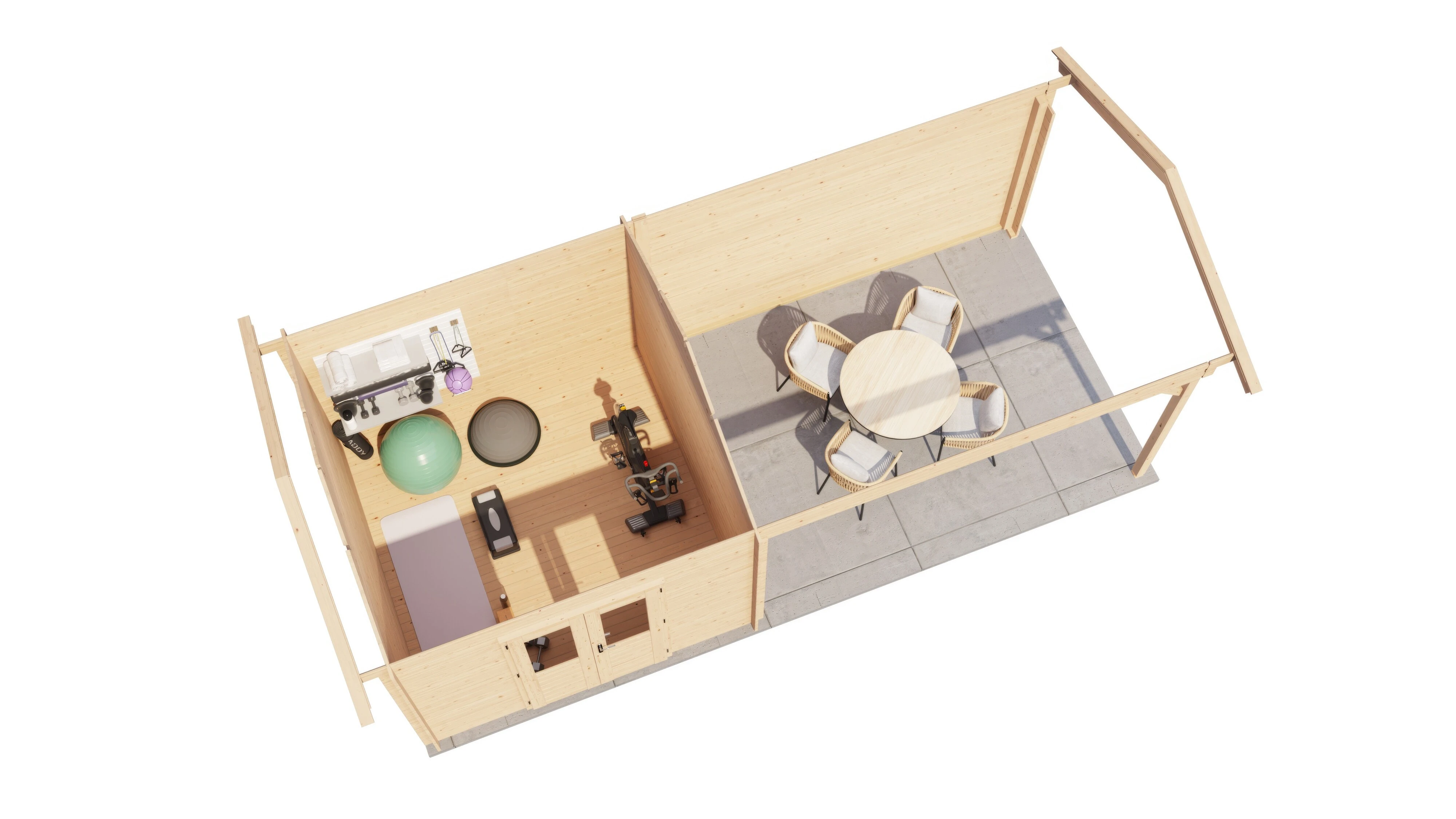 Lugarde Select Blockhaus Fürstenfeldbruck mit Vordach 300x300cm + 400cm -