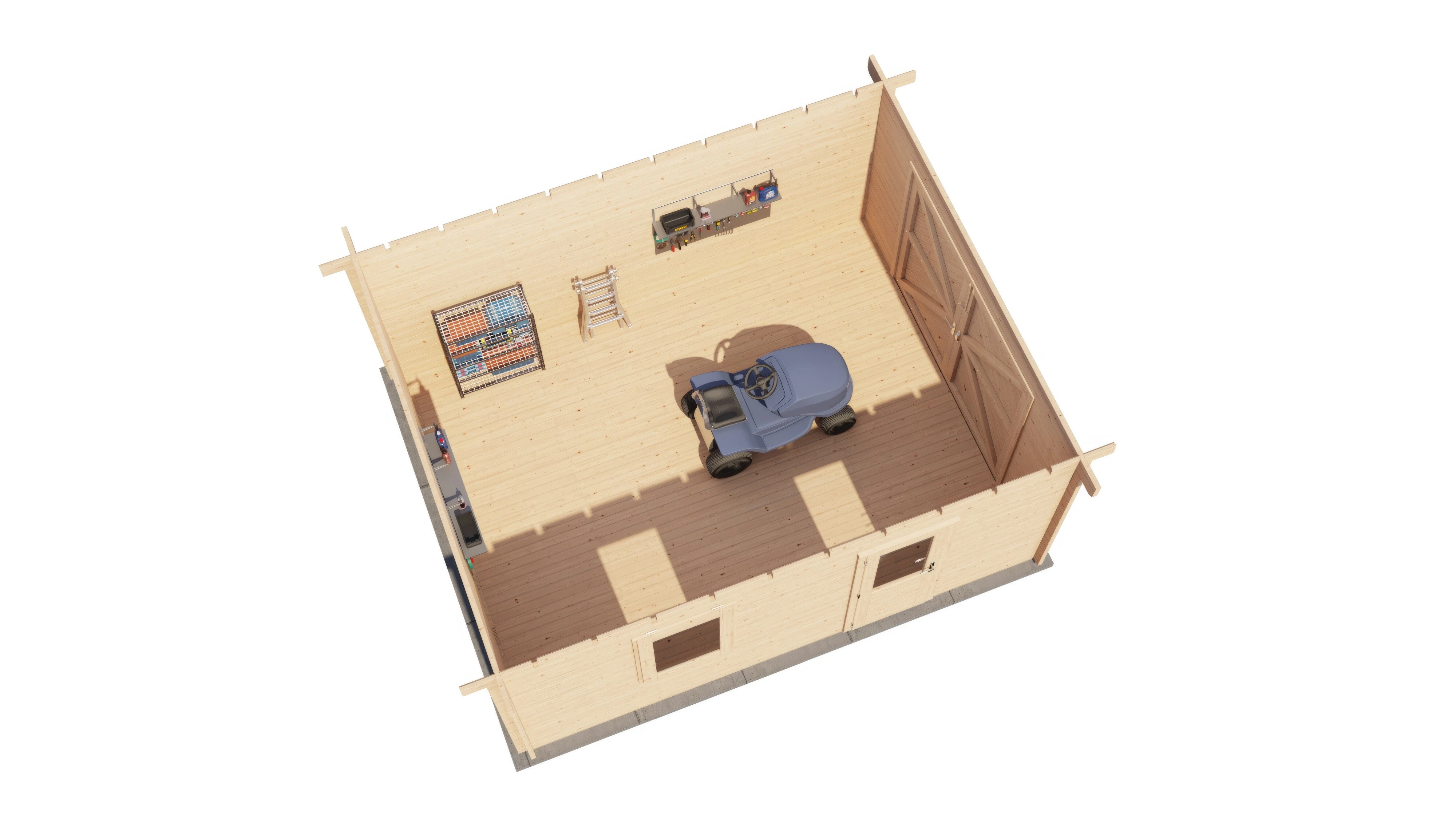 Lugarde Select Blockhaus Dorsten mit Garagentor 400x500cm - Unbehandelt