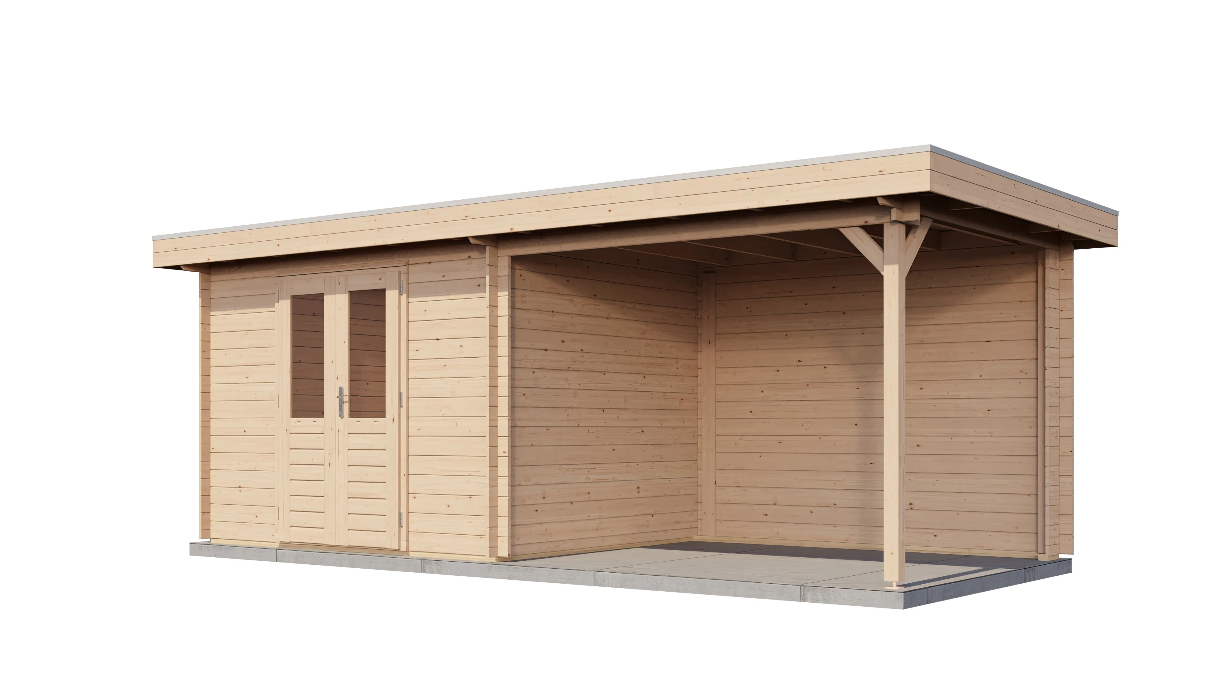 Lugarde Select Blockhaus Baden-Baden mit Vordach 300x250cm + 300cm -