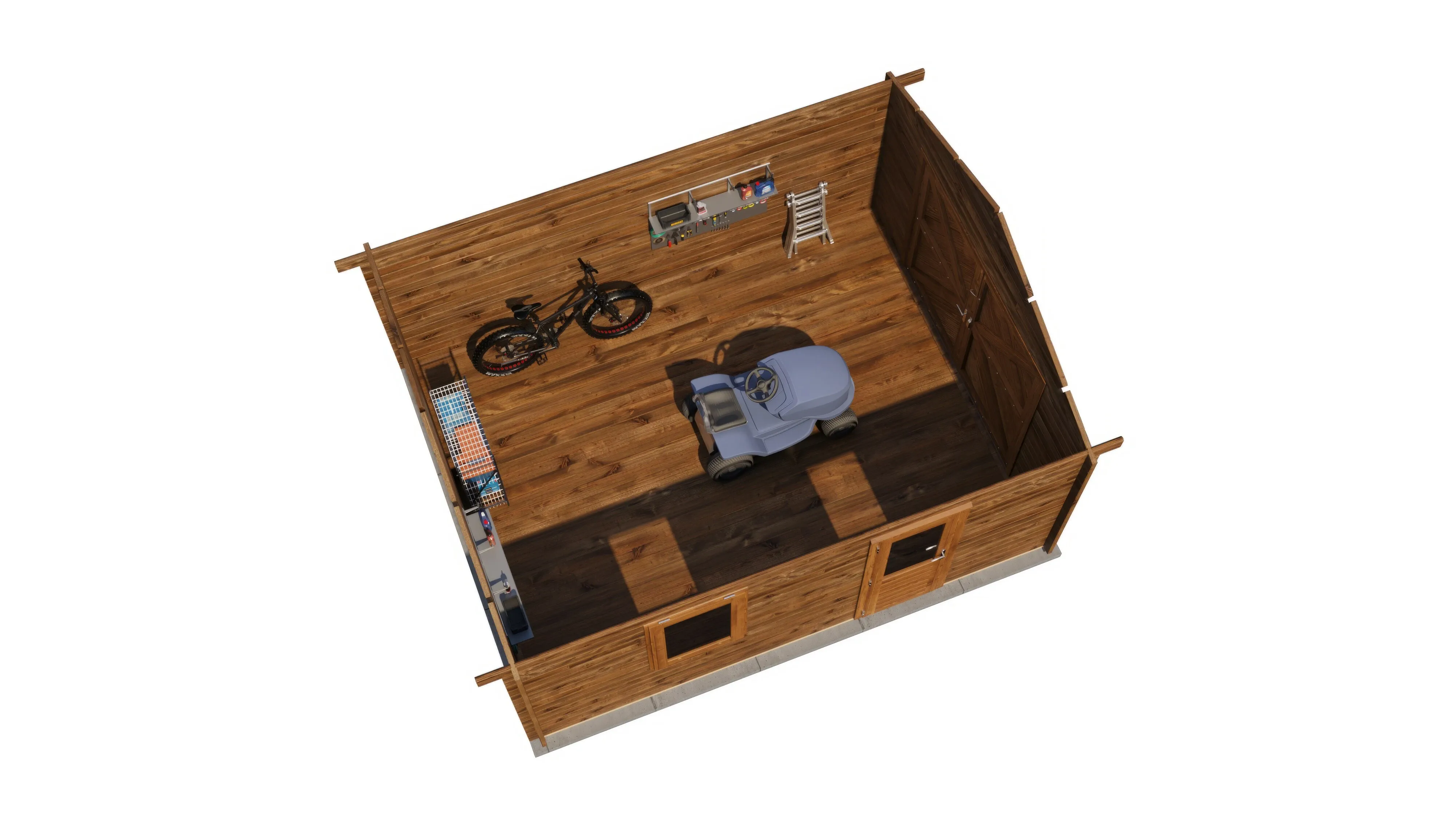 Lugarde Select Blockhaus Heidenheim mit Garagentor 400x500cm - Kesseldruck Braun