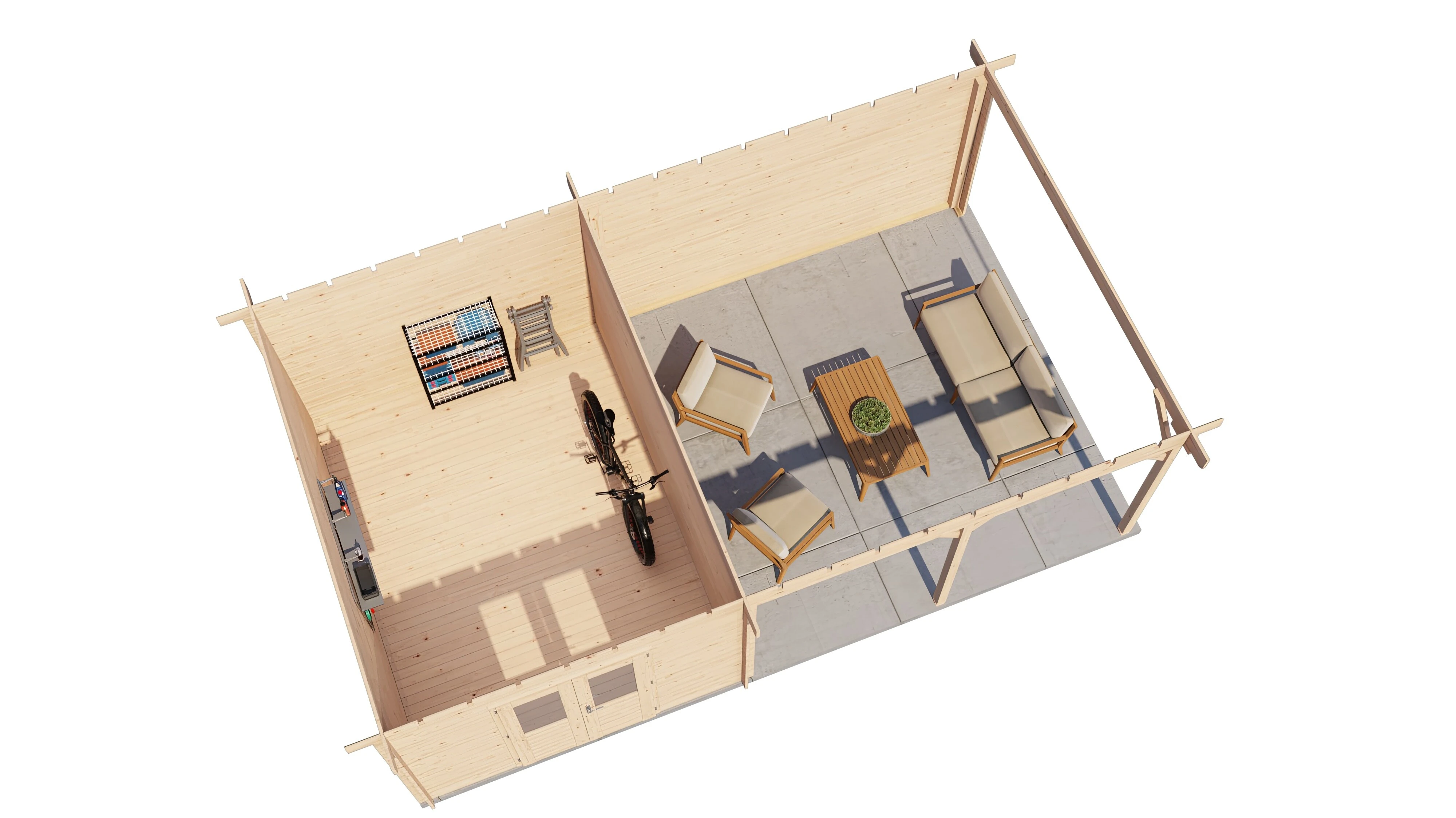 Lugarde Select Blockhaus Bitterfeld mit Vordach 300x400cm + 400cm -