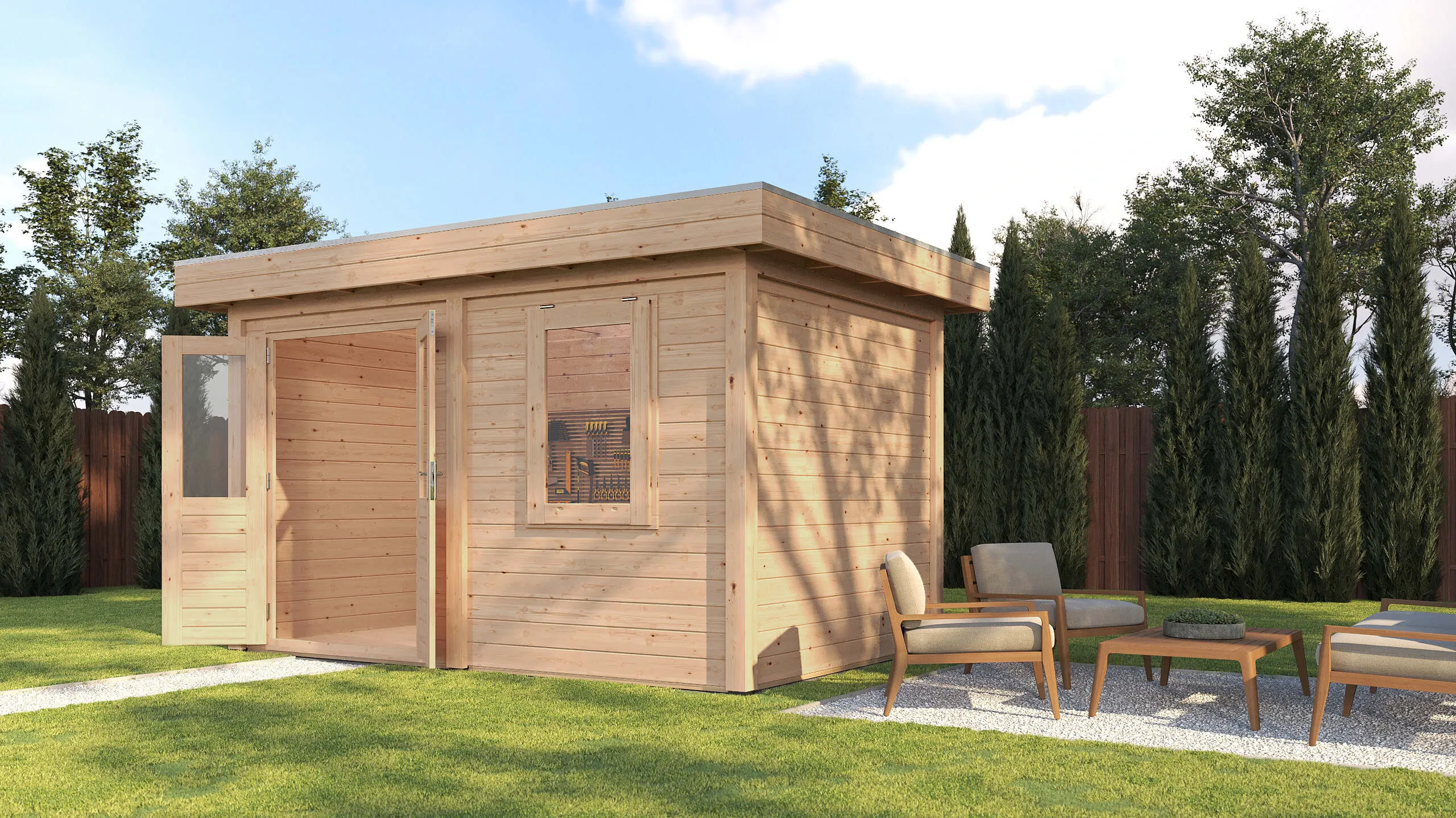 Lugarde Select Veranda Erding 388x250cm - 28mm - Flachdach -