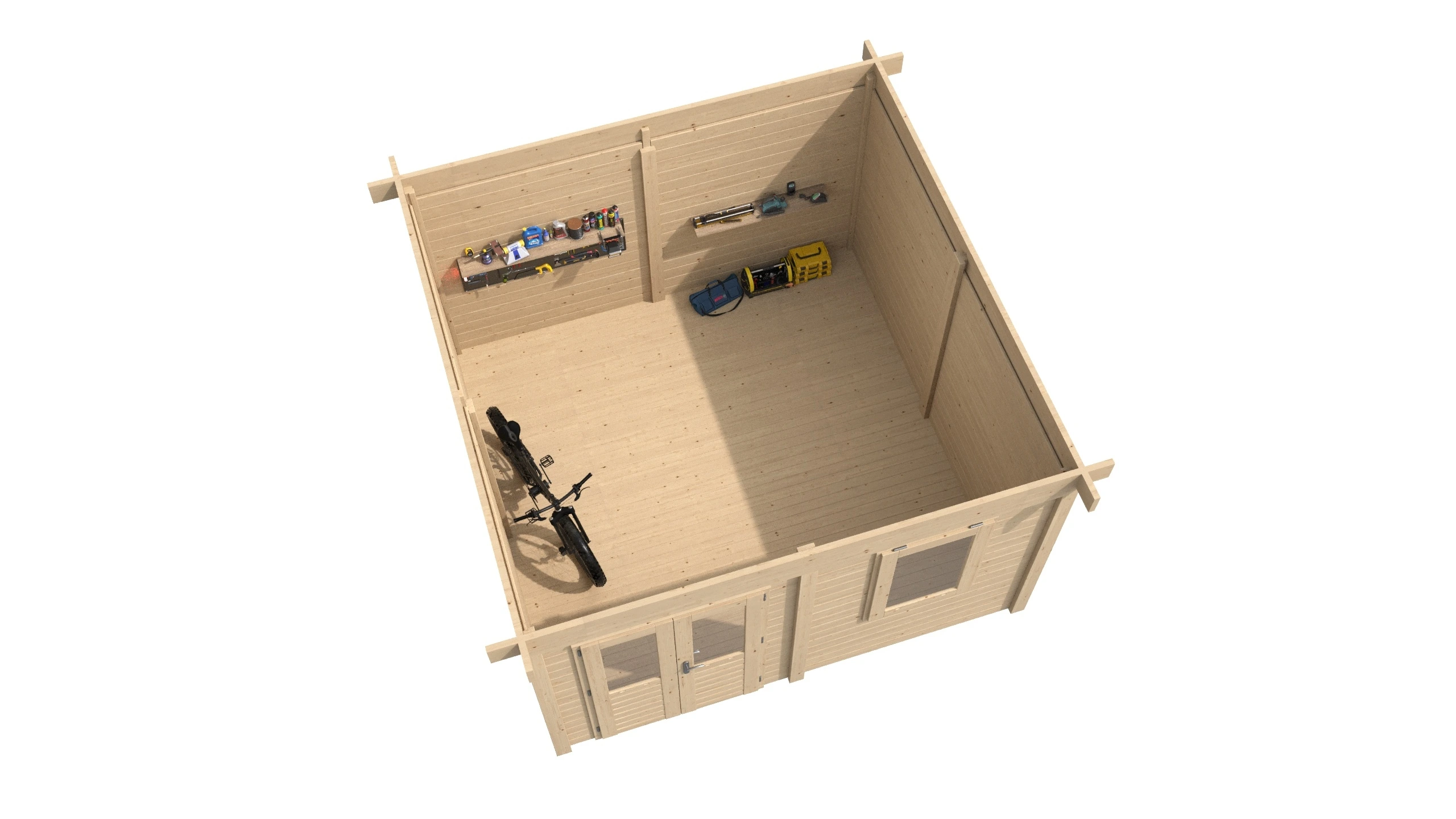 Lugarde Select Modern Gartenhaus 28mm Solingen 388x388cm - Unbehandelt