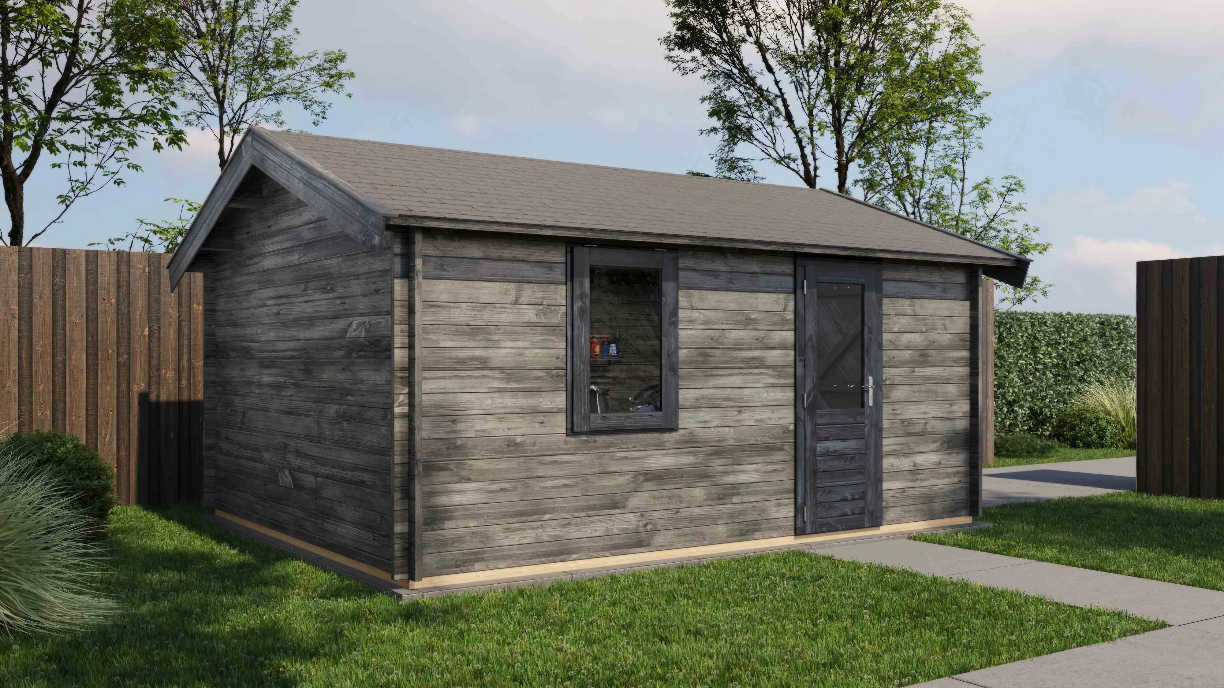 Lugarde Select Blockhaus Heidenheim Garagentor 400x500cm - Kesseldruck Grau