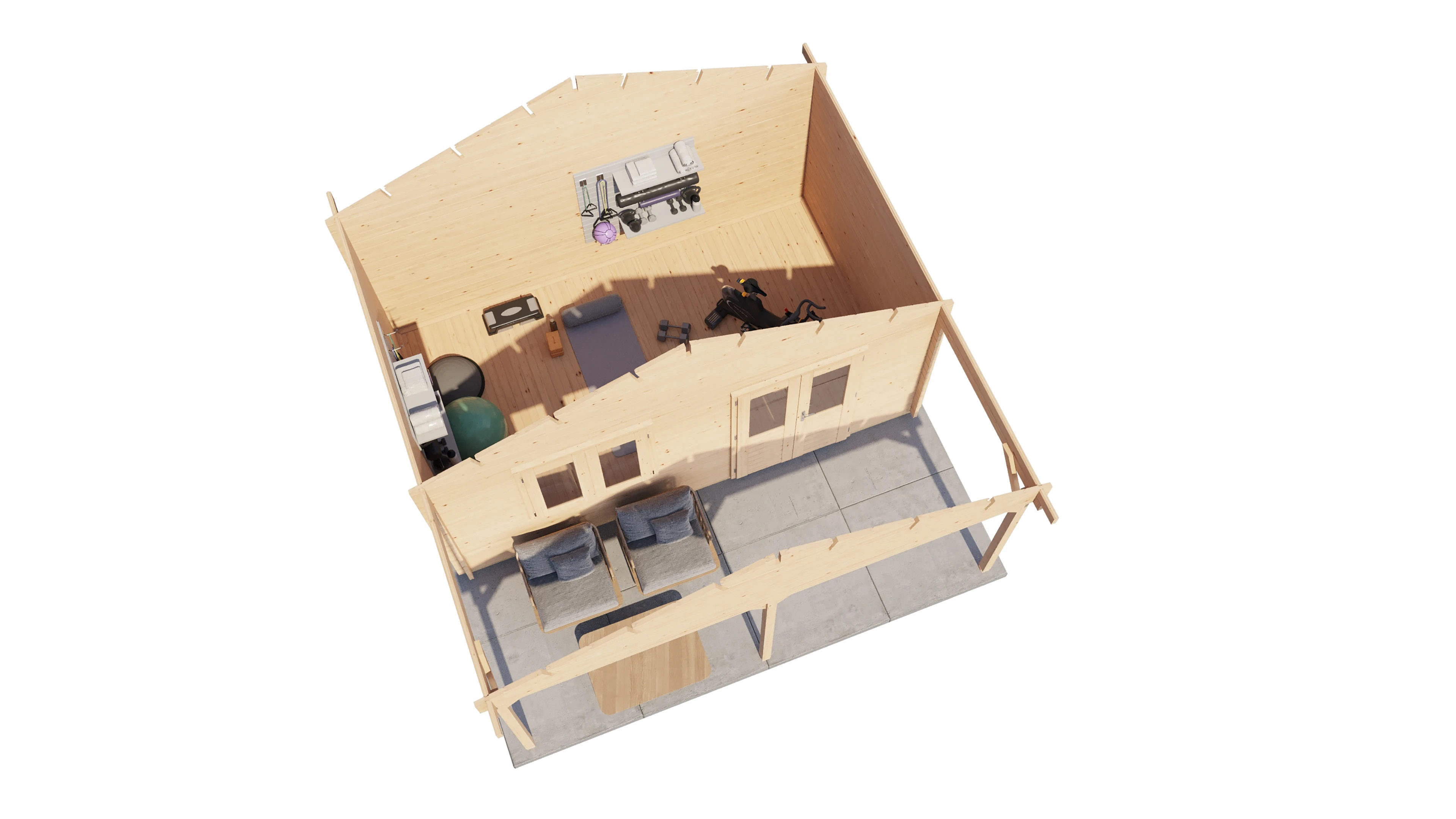 Lugarde Select Blockhaus Hildesheim mit Vordach 500x300cm + 200cm -