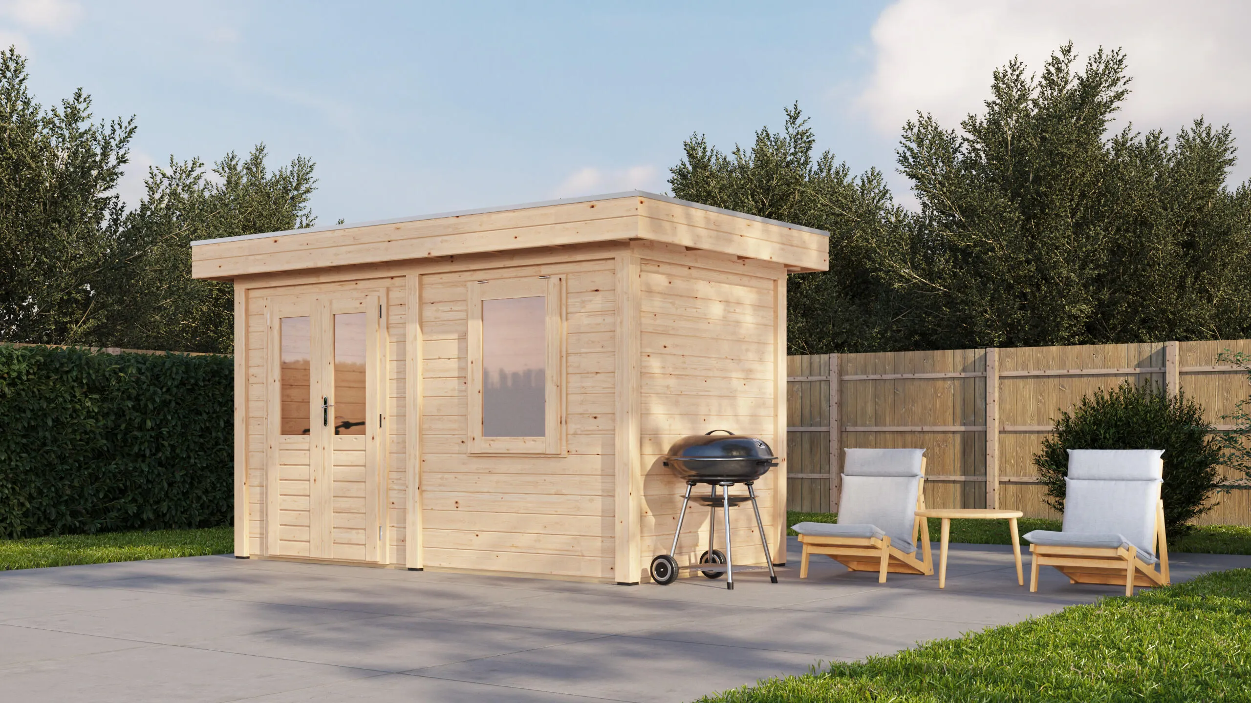 Lugarde Select Modern gartenhaus Augsburg 388x200cm - Unbehandelt