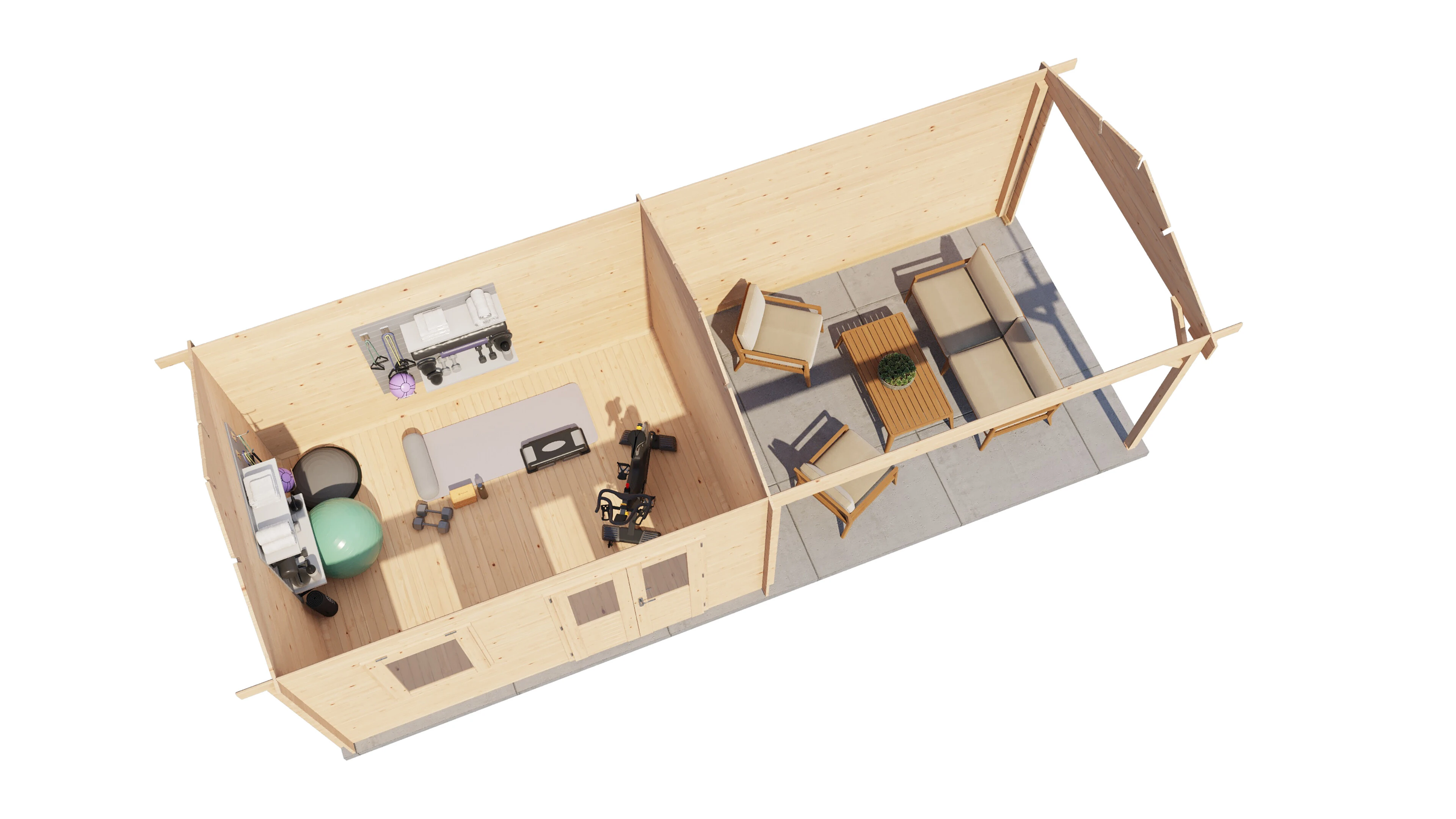 Lugarde Select Blockhaus Greifswald mit Vordach 400x300cm + 400cm -