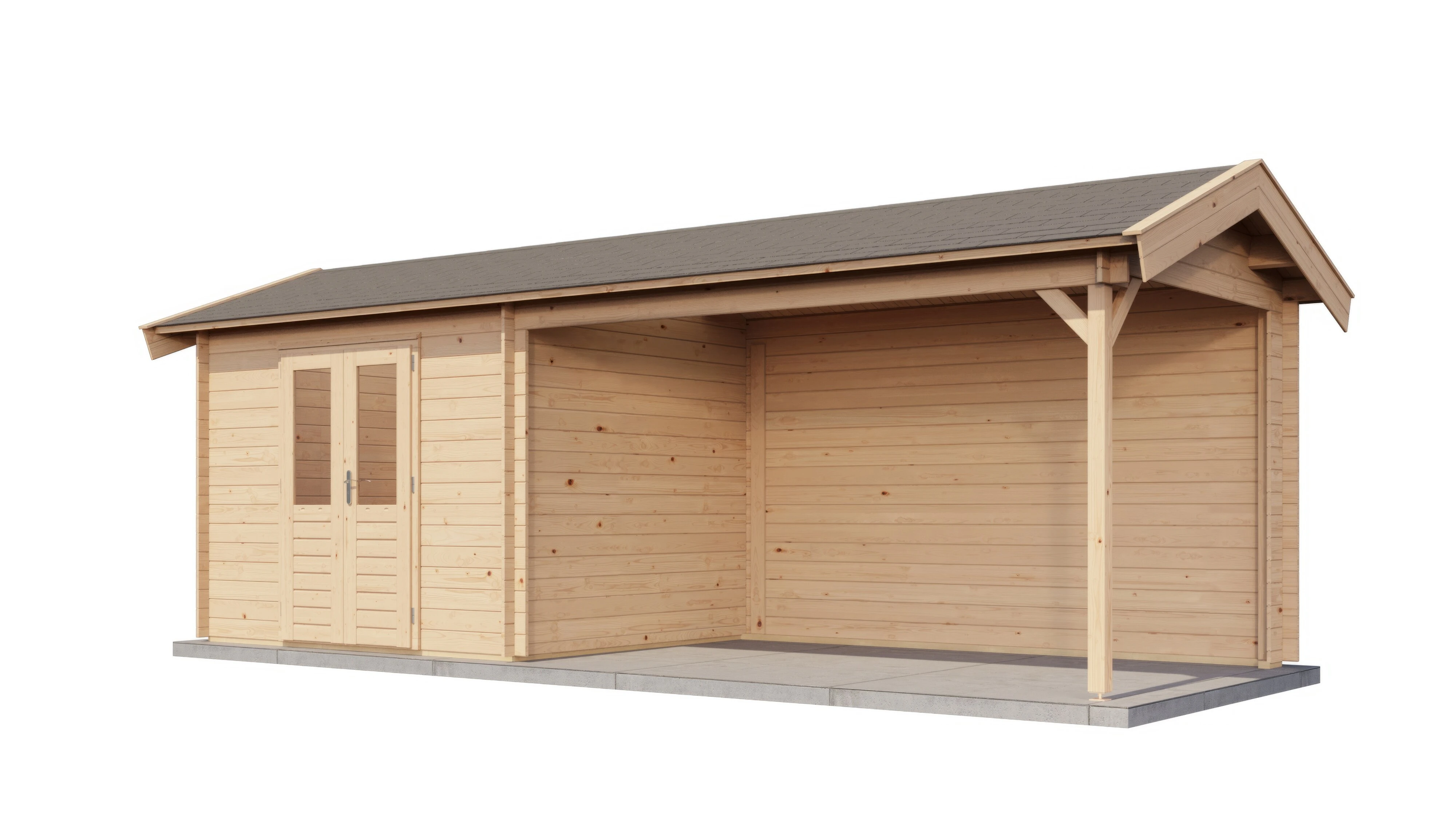 Lugarde Select Blockhaus Forchheim mit Vordach 300x250cm + 400cm -