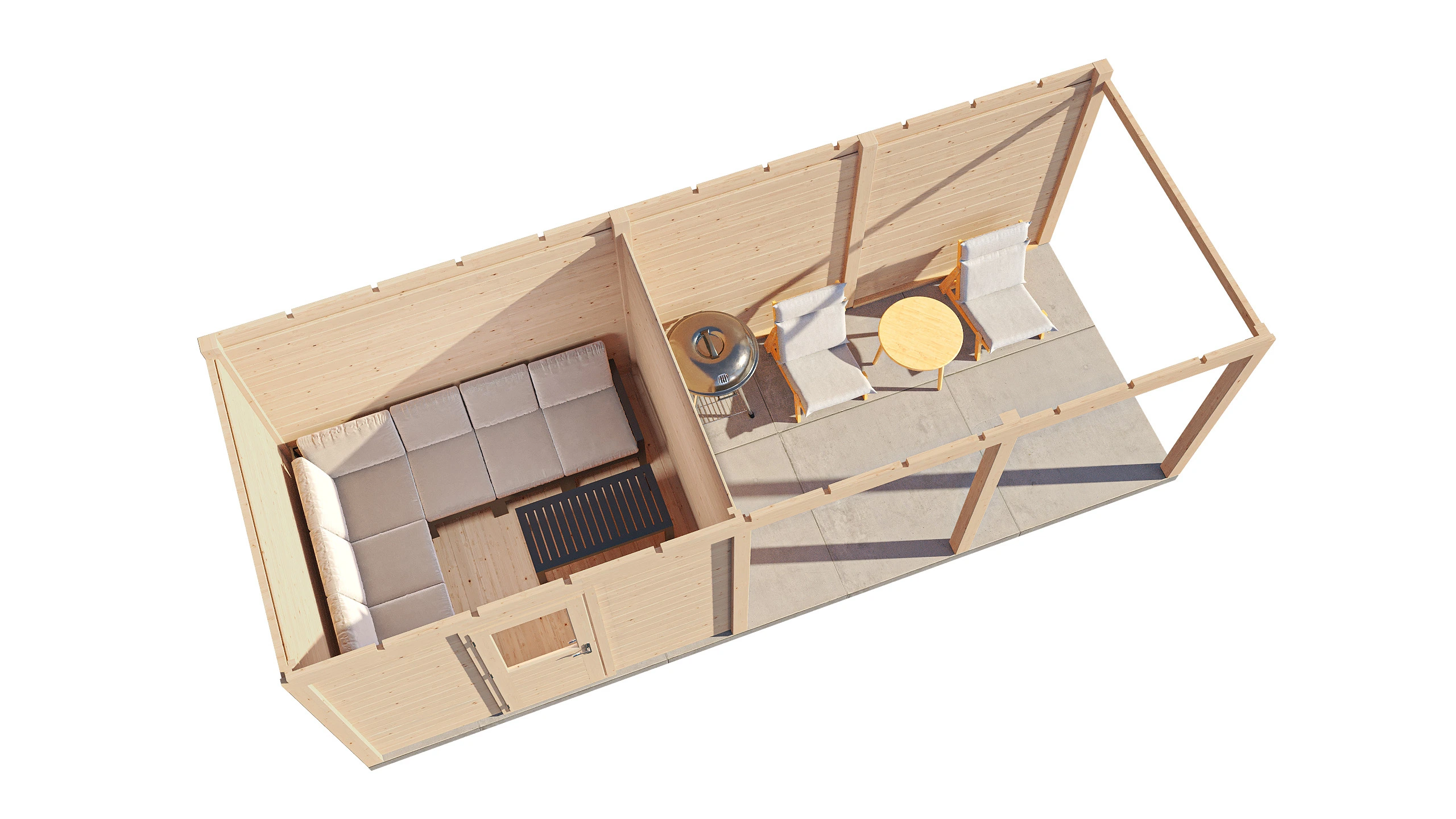 Lugarde Select Modern gartenhaus mit vordach Duisburg 300x250cm + 400cm -