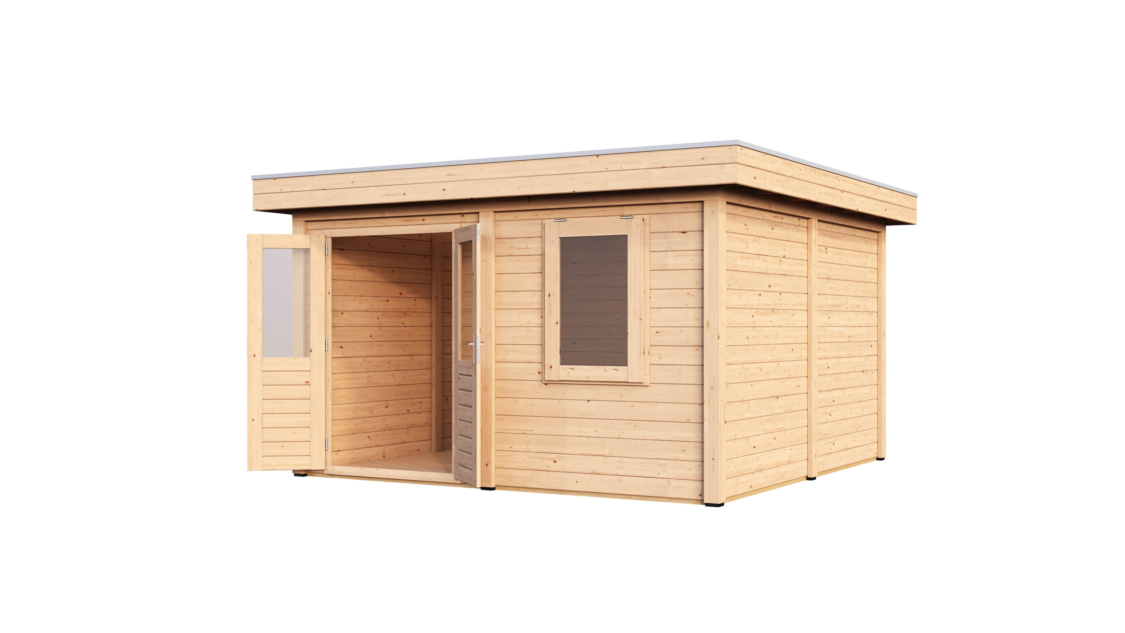 Lugarde Select Modern Gartenhaus 28mm Solingen 388x388cm - Unbehandelt