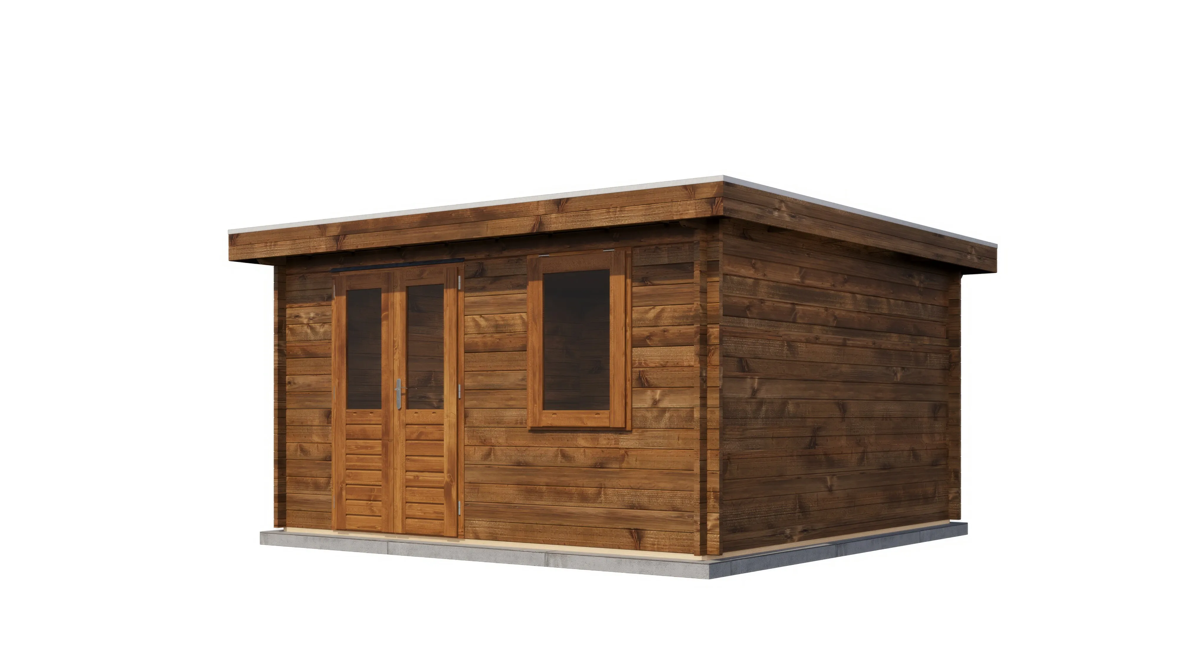 Lugarde Select Blockhaus Hoyerswerda mit Garagentor 400x400cm - Kesseldruck Braun