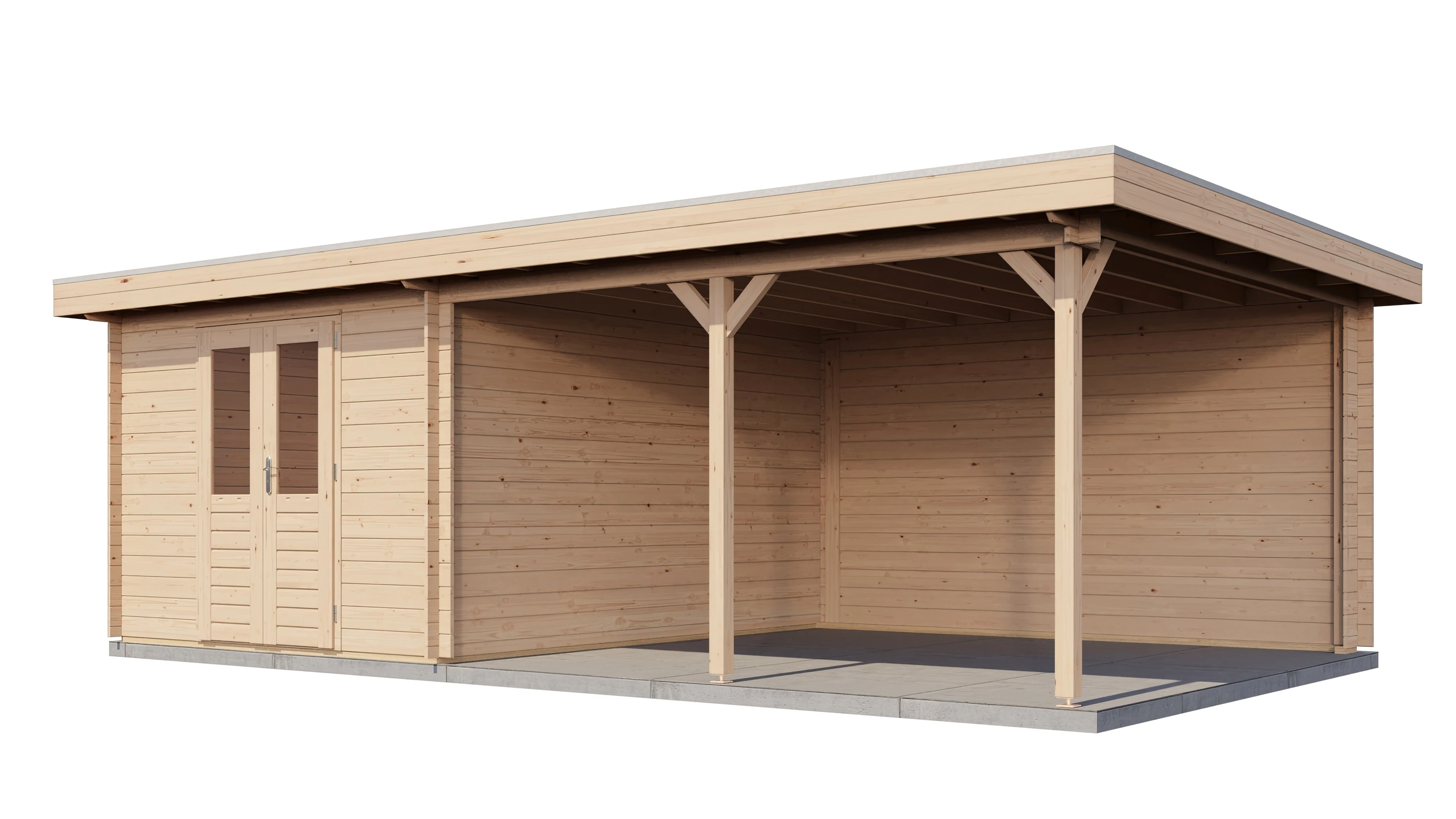 Lugarde Select Blockhaus Bitterfeld mit Vordach 300x400cm + 400cm -