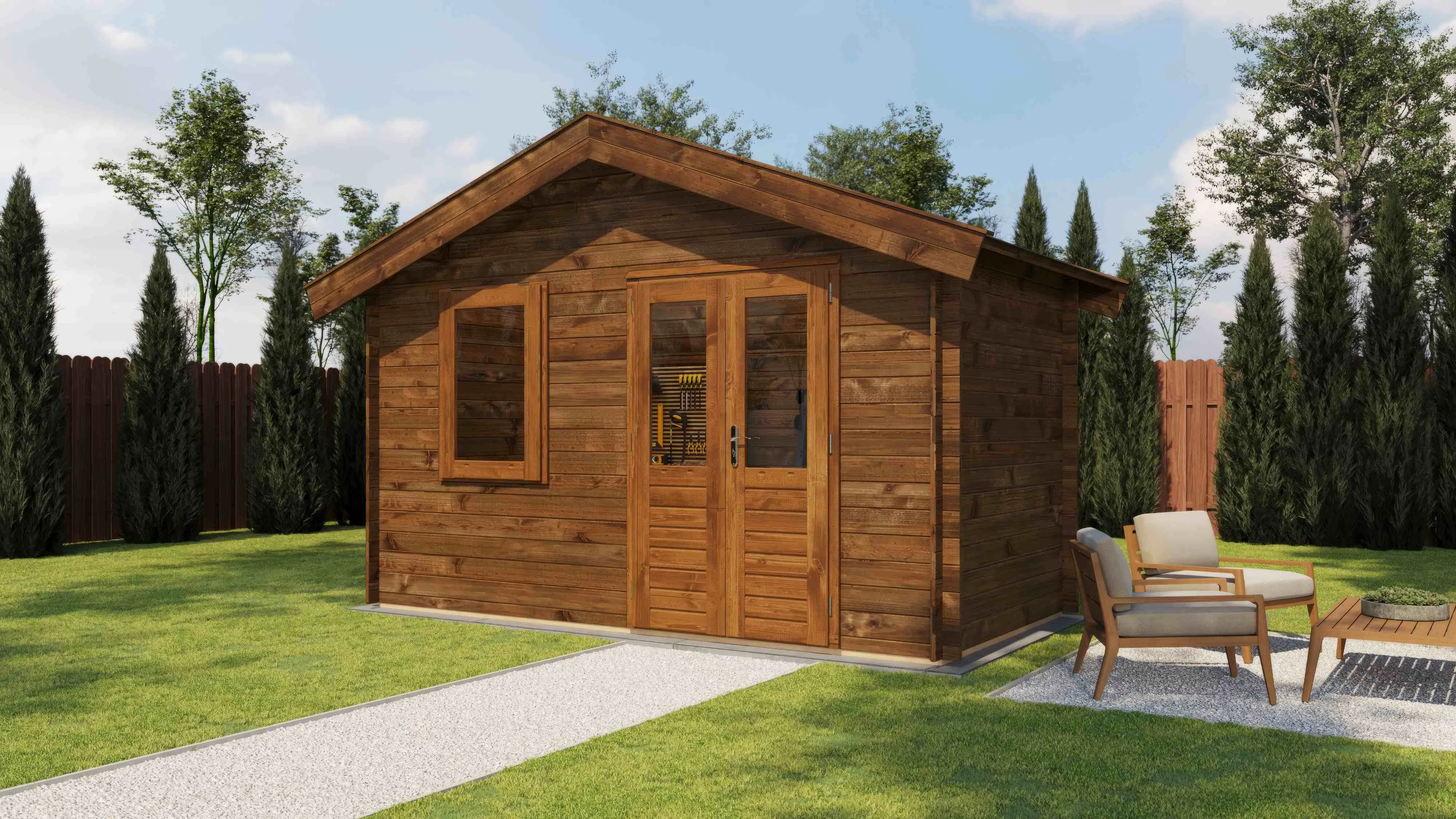 Lugarde Select Blockhaus Gera 400x200cm - Kesseldruck Braun