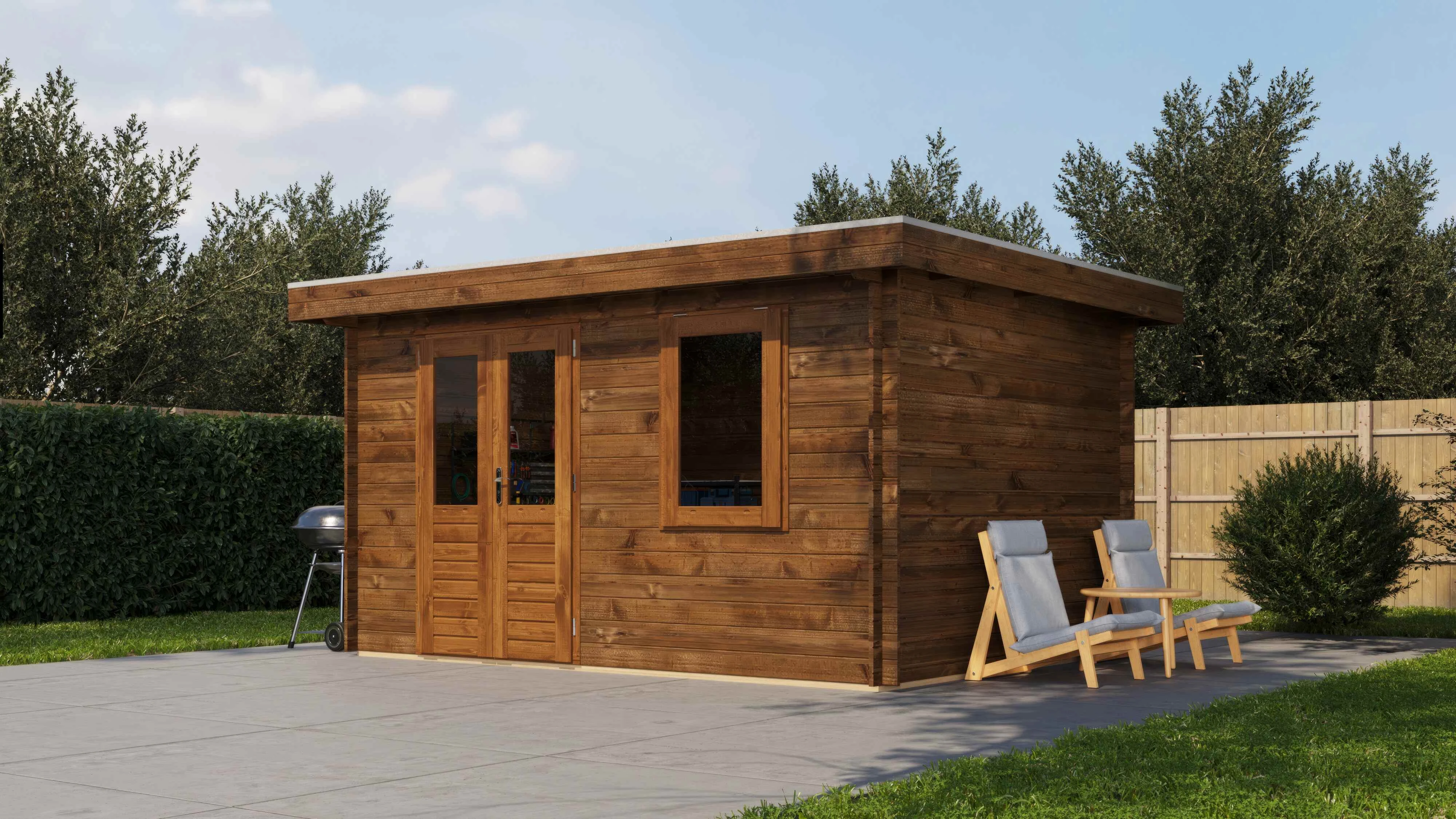 Lugarde Select Blockhaus Bremerhaven 400x300cm - Kesseldruck Braun