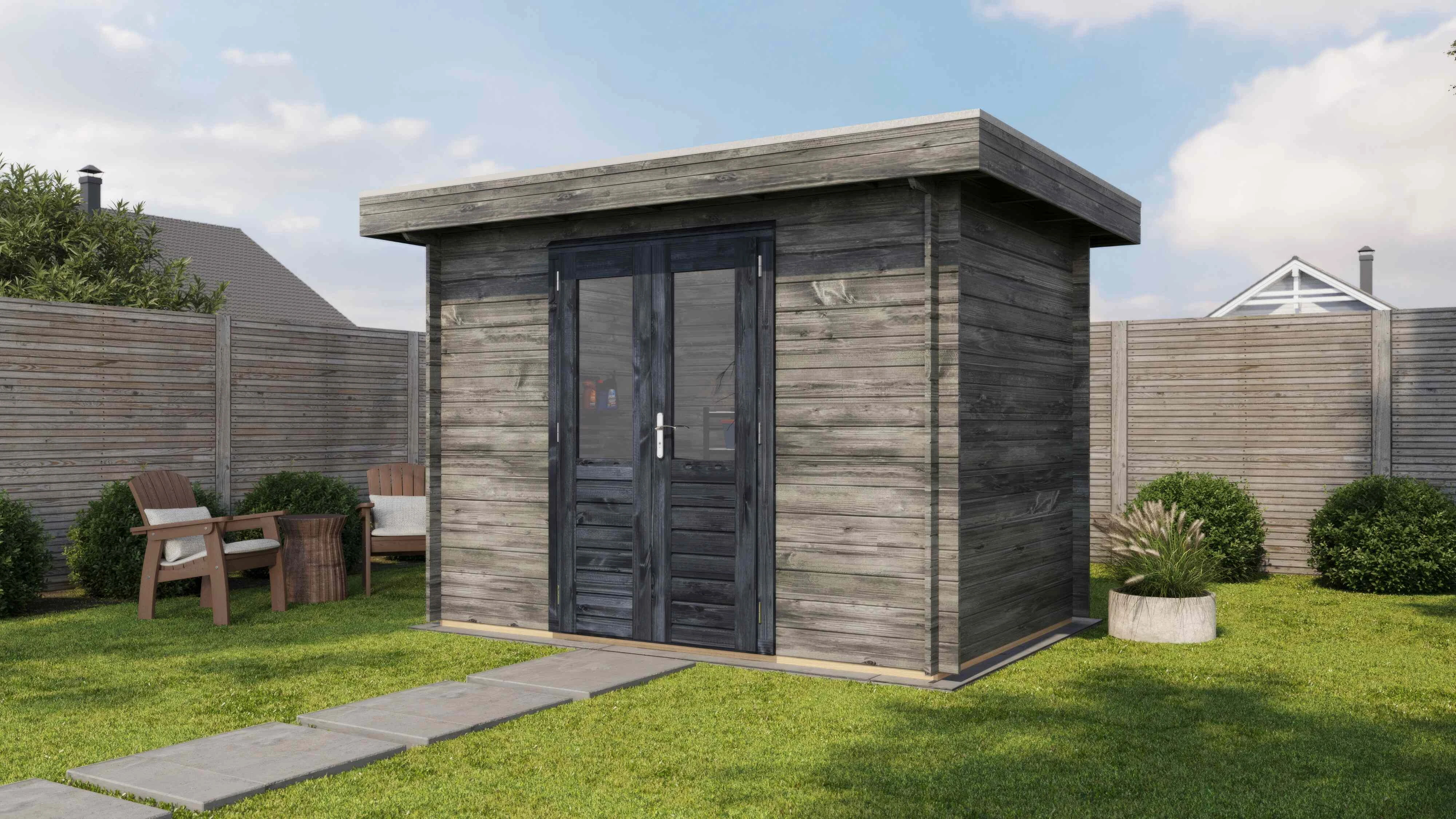 Lugarde Select Blockhaus Aschaffenburg 300x200cm - Kesseldruck Grau