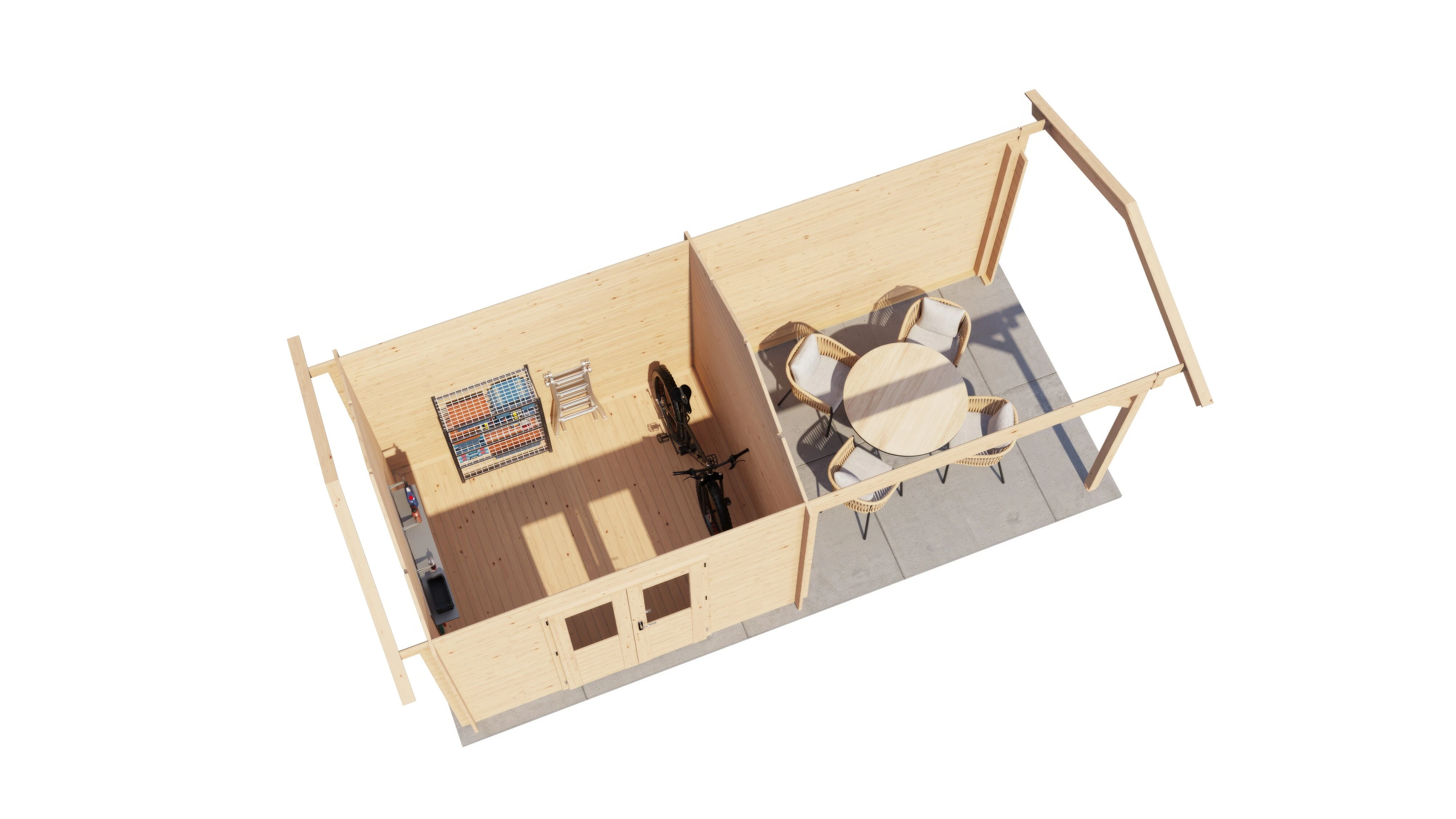 Lugarde Select Blockhaus Flensburg mit Vordach 300x250cm + 300cm -