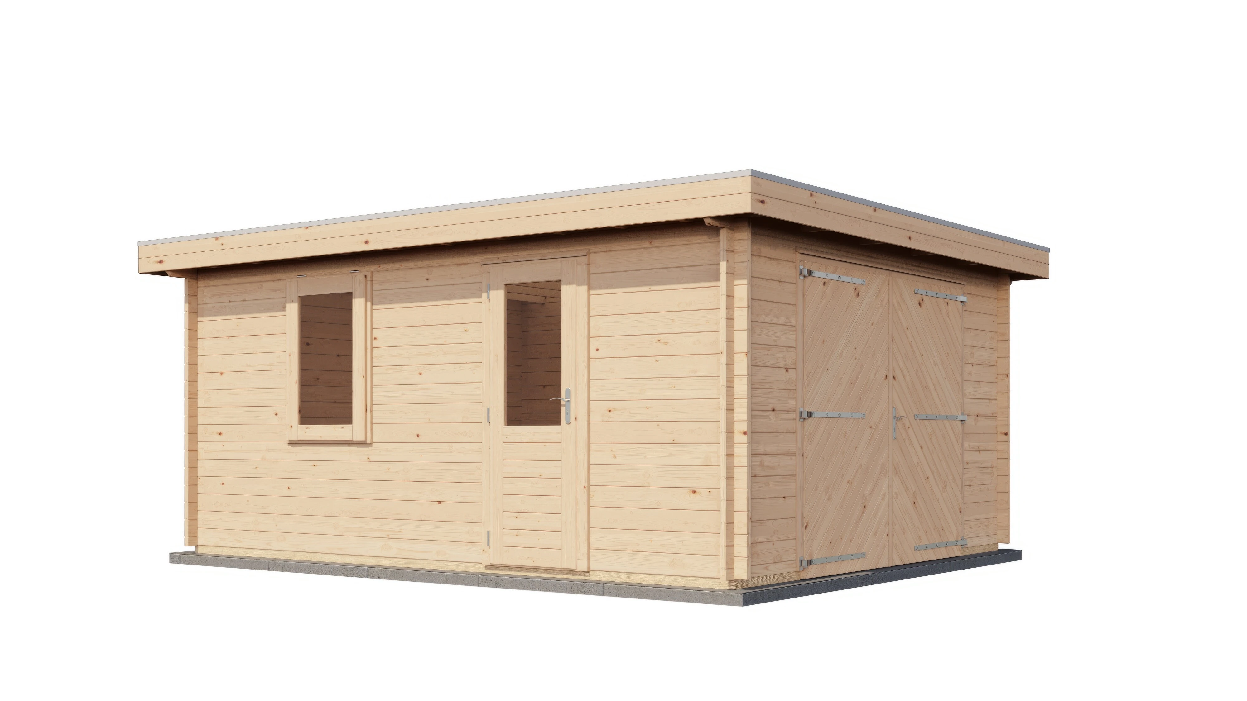 Lugarde Select Blockhaus Dorsten mit Garagentor 400x500cm - Unbehandelt