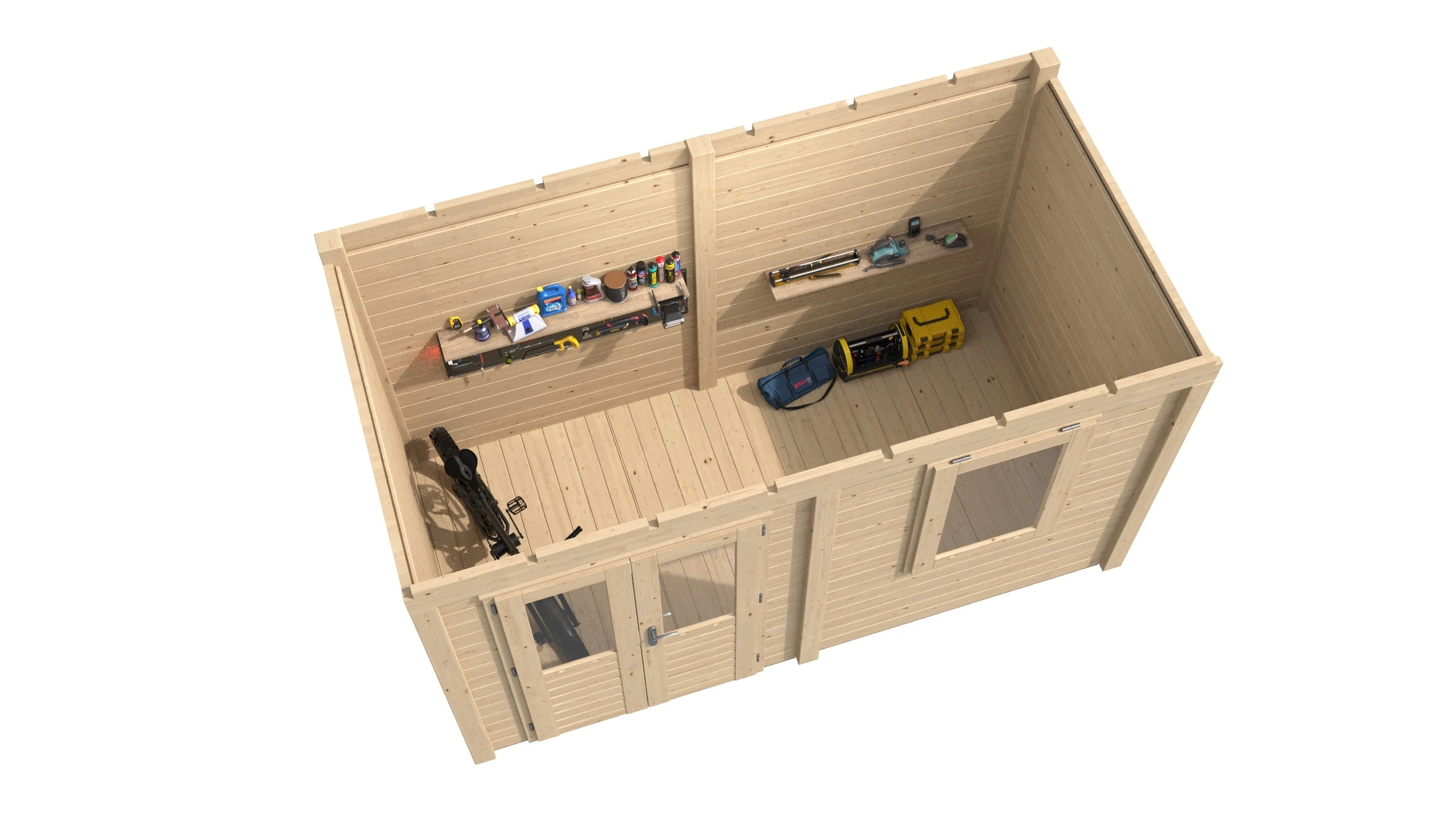 Lugarde Select Modern gartenhaus Augsburg 388x200cm - Braunes Öl