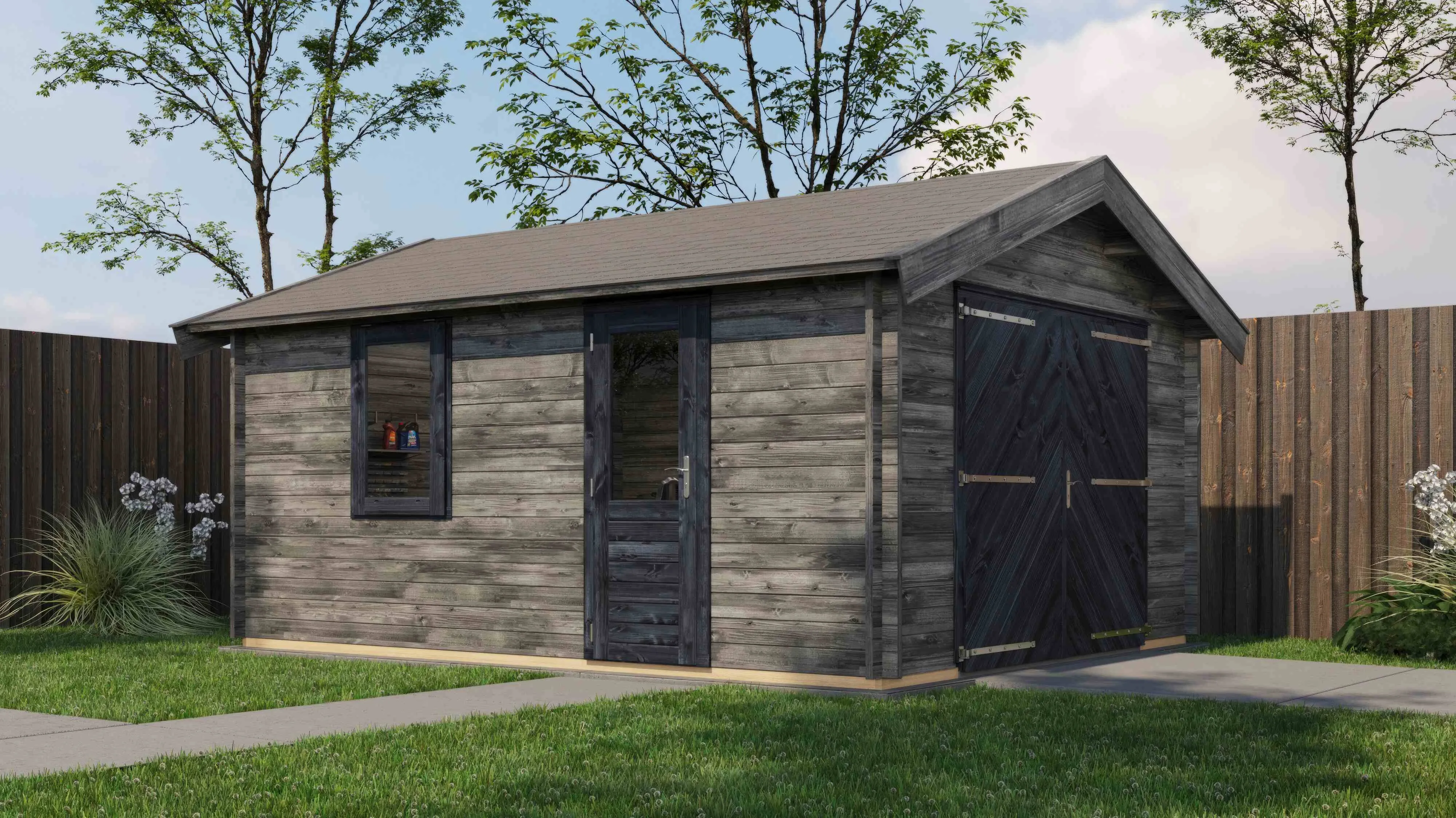 Lugarde Select Blockhaus Heidenheim Garagentor 400x500cm - Kesseldruck Grau