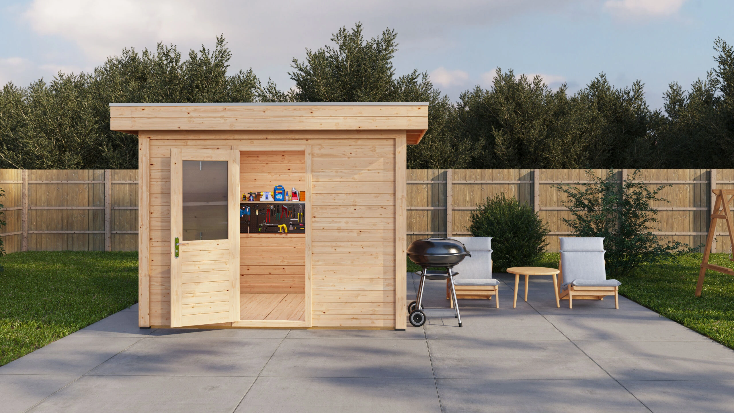 Lugarde Select Modern Gartenhaus 28mm Hannover 300x250cm - Unbehandelt