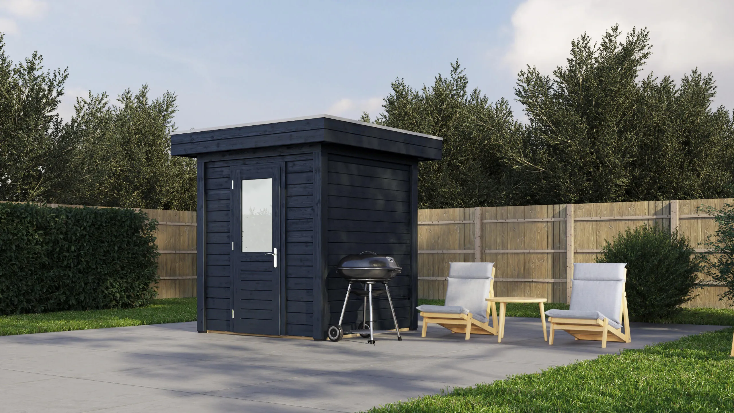 Lugarde Select Modern gartenhaus Leipzig 200x200cm - Schwarzes Öl