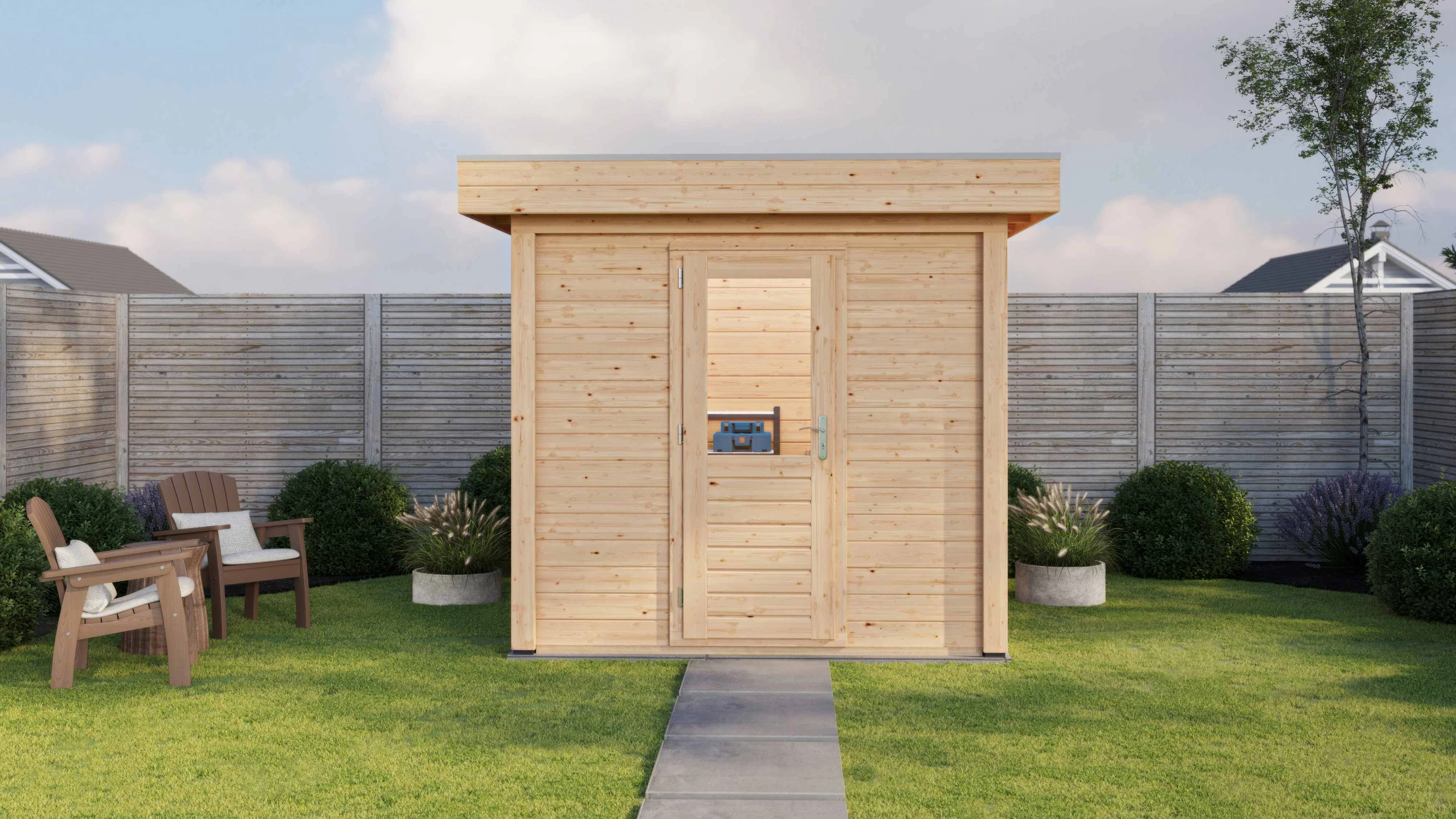 Lugarde Select Modern Gartenhaus 28mm Hamburg 250x200cm - Unbehandelt