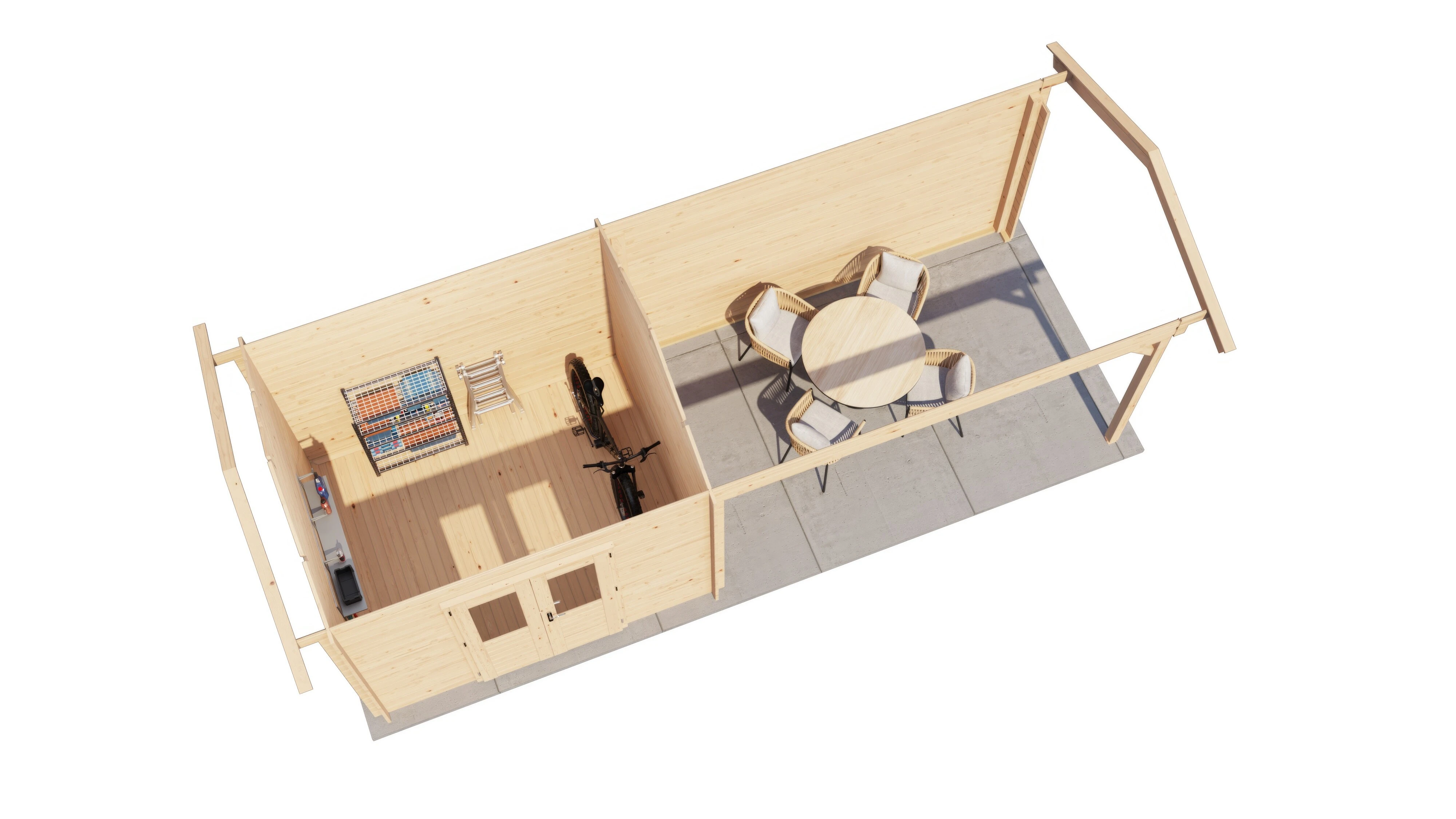 Lugarde Select Blockhaus Forchheim mit Vordach 300x250cm + 400cm -