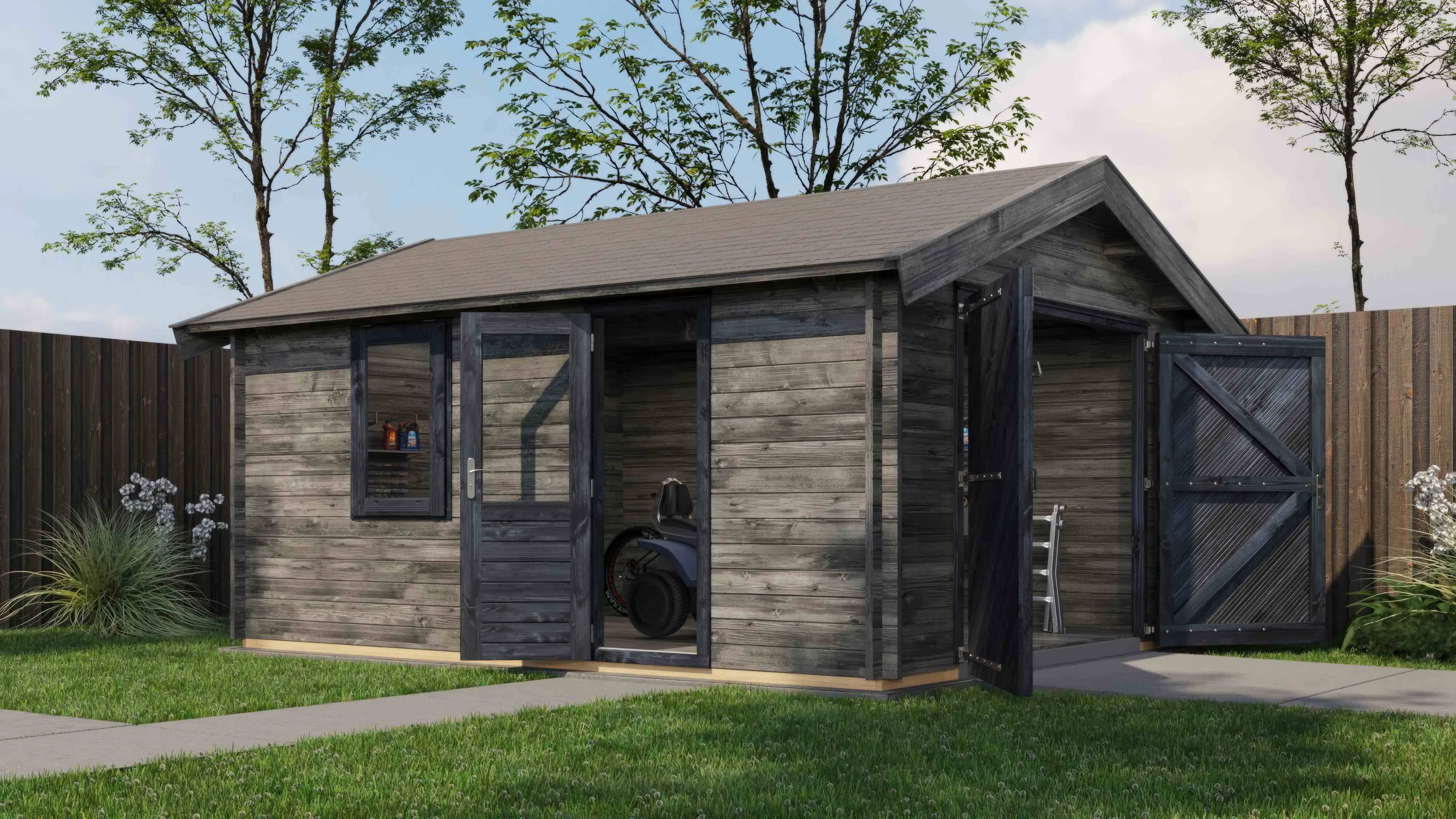 Lugarde Select Blockhaus Heidenheim Garagentor 400x500cm - Kesseldruck Grau